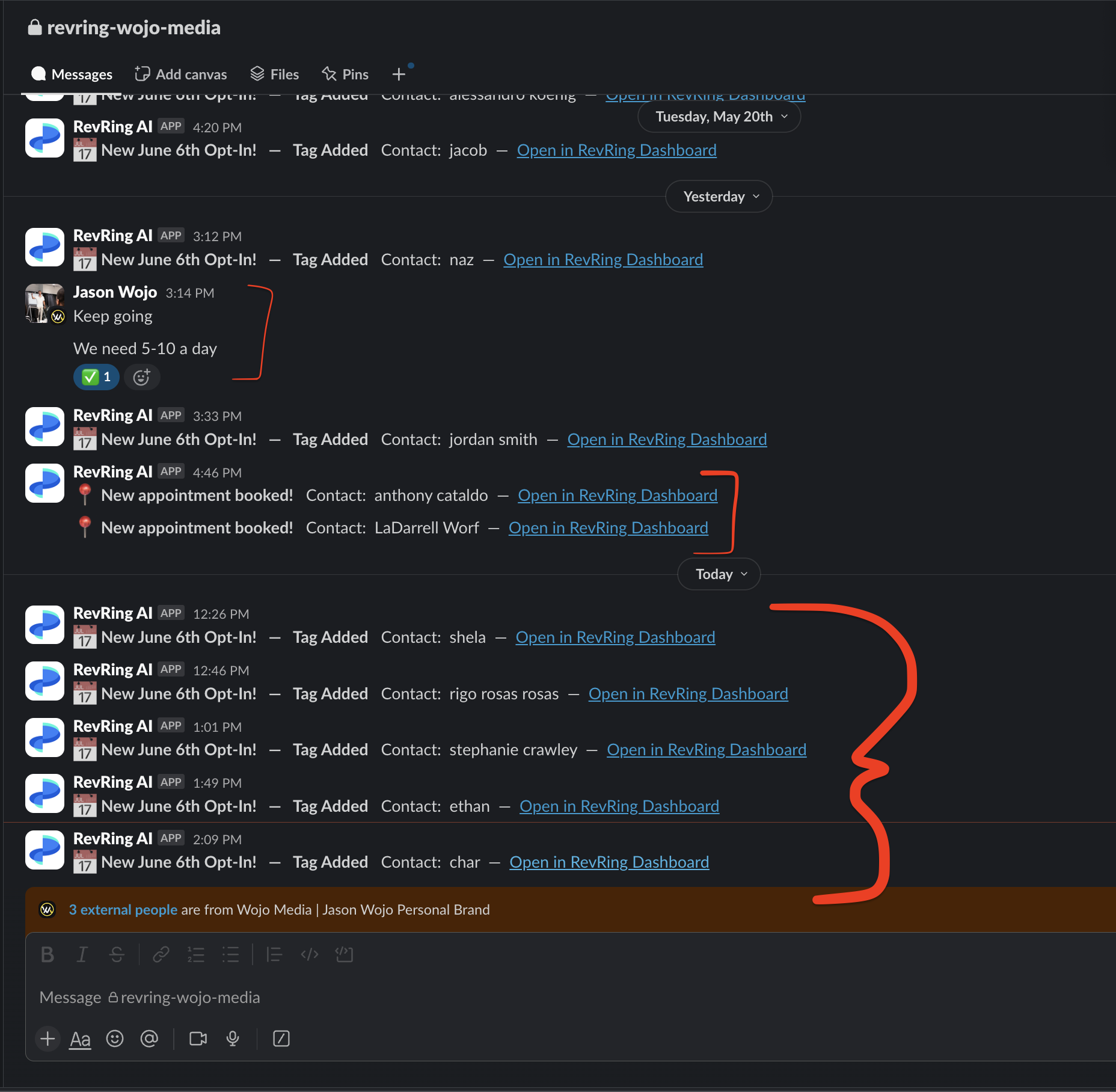 Jason Wojo asking for more RevRing bookings